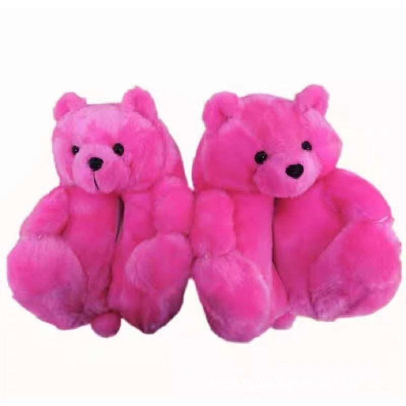 Wholesale Cartoon Teddy Bear Plush Warm Cotton Shoes